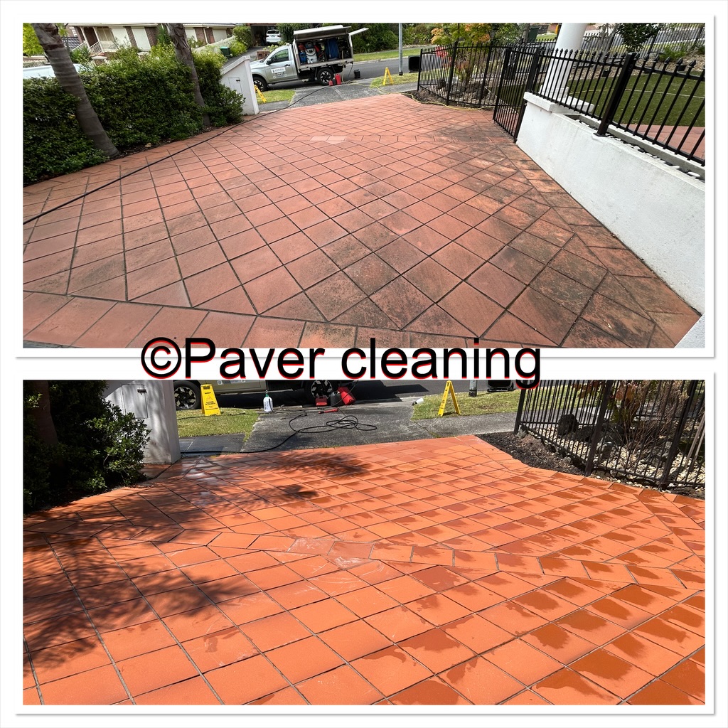 Pressure/soft Washing pavers in Wheelers Hill